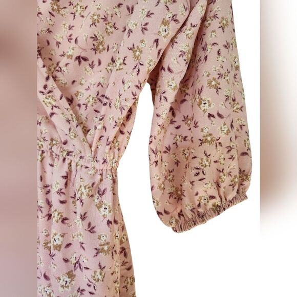 NEW! LOVE ADY Floral Tiered Dress In Blush/baby pink/powder pink , Mini, size S - Picture 3 of 6